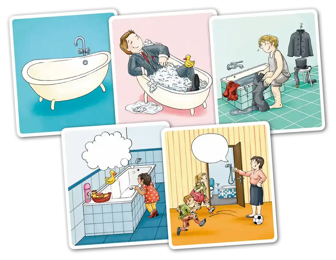 Quatschkopf! Bildserie zum Verb baden