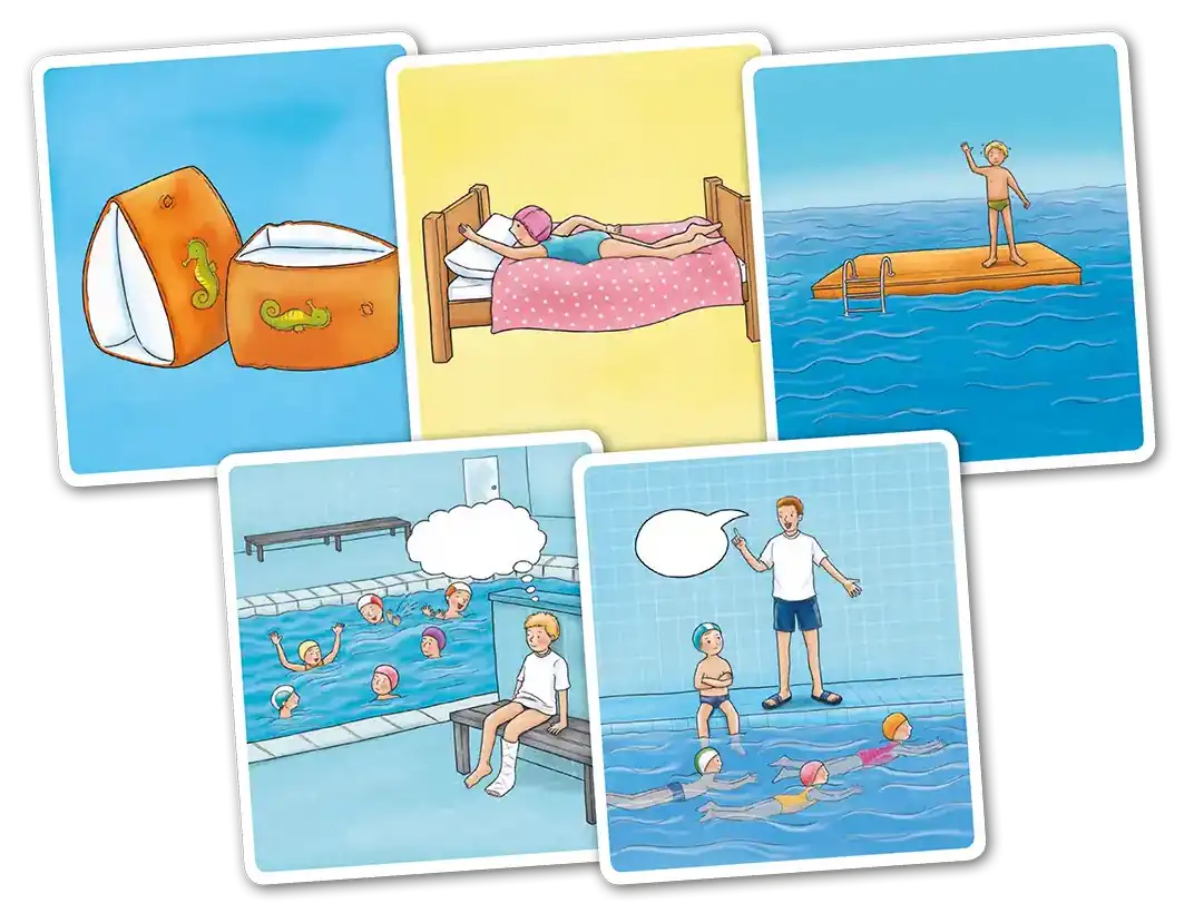 Quatschkopf! Bildserie zum Verb schwimmen